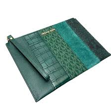 MK XL Zip Clutch Racing Green