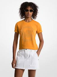 Polo MK anaranjado logo grande centro