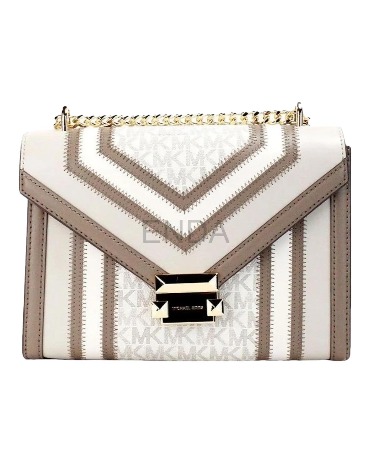 CARTERA WHITNEY ARENA MONOGRAMA CON LÍNEAS - MICHAEL KORS