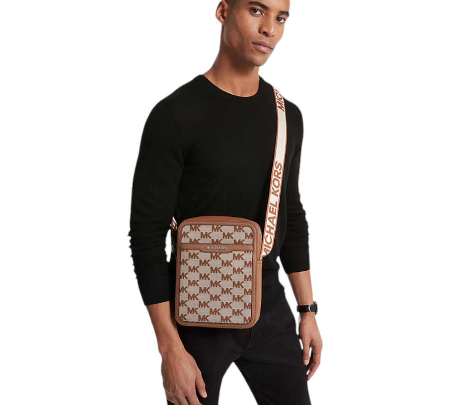 MORRAL MARRON MONOGRAMA DE VARON - MK