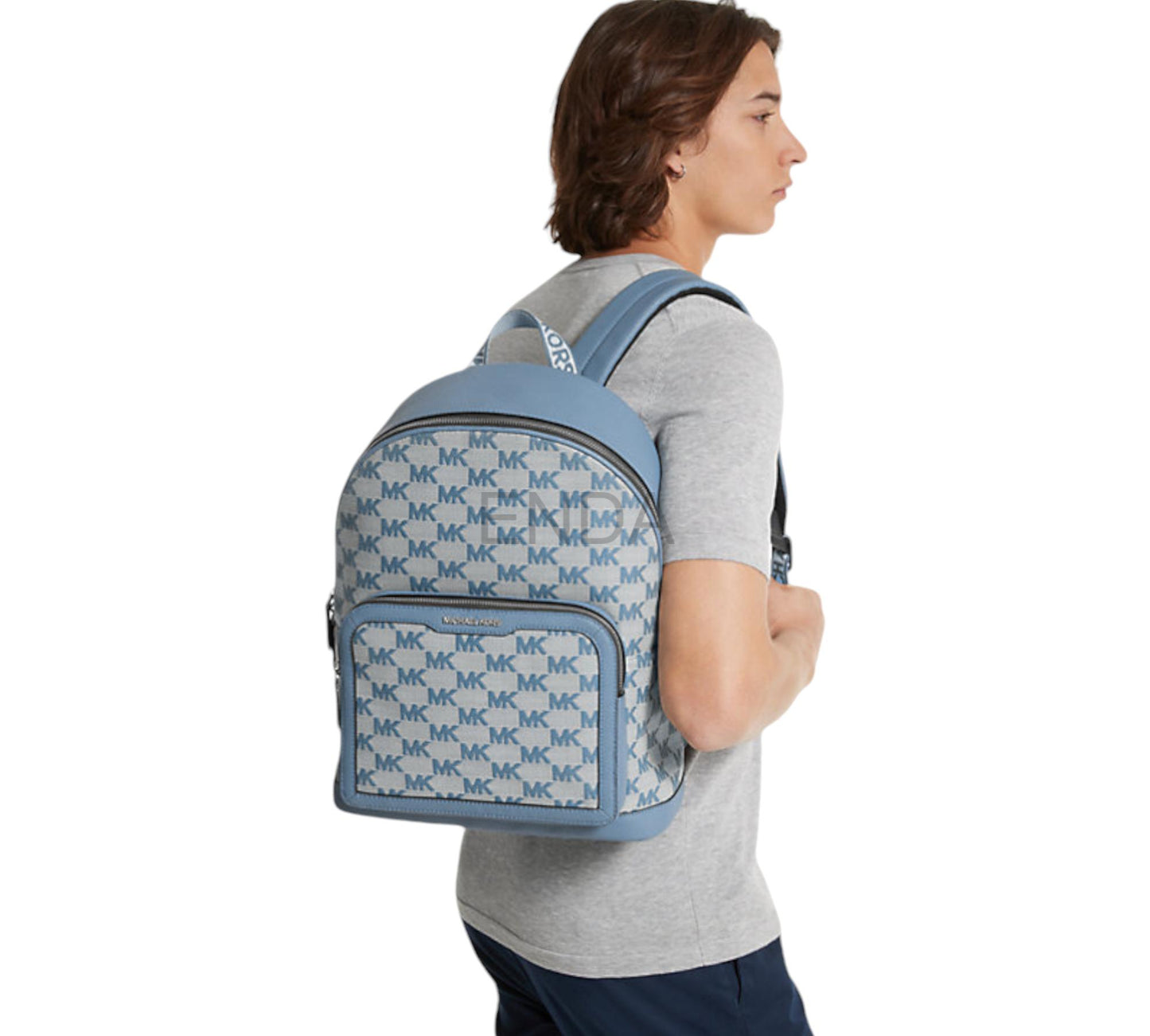 MOCHILA GRANDE CELESTE MONOGRAMA - MK