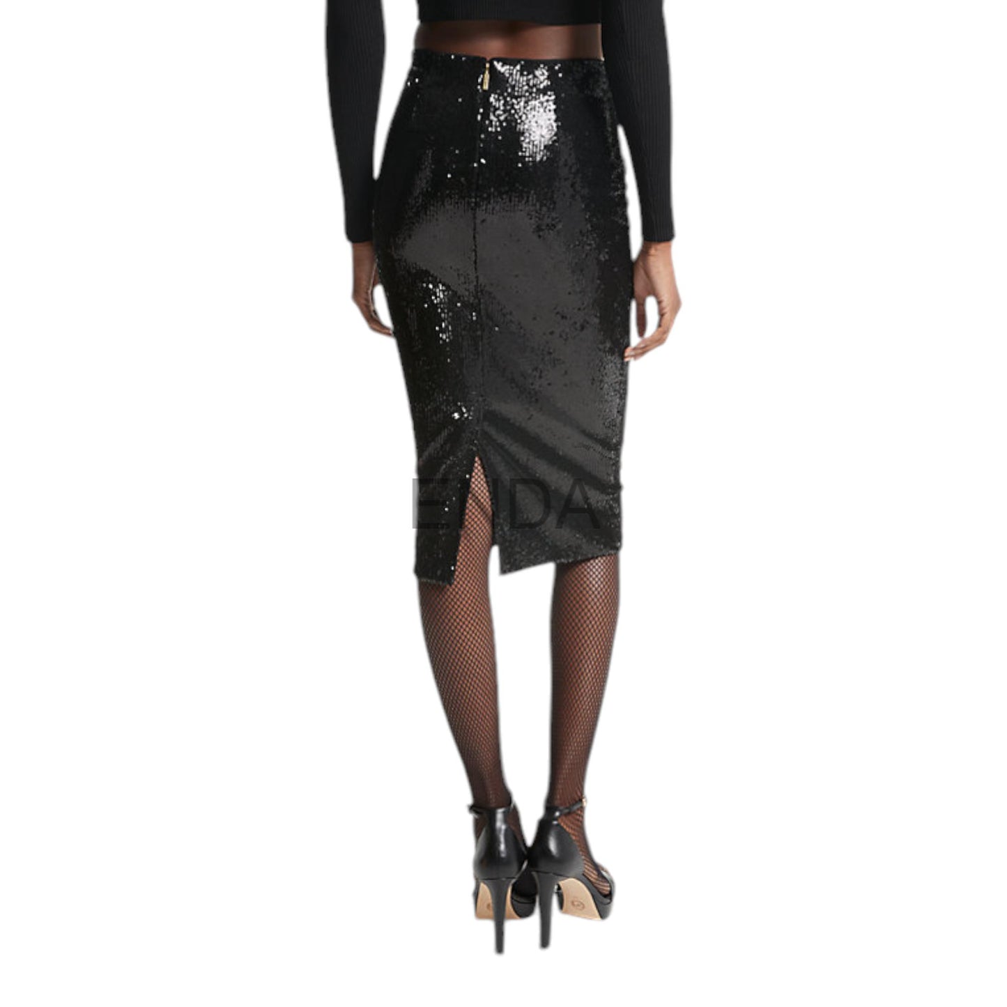 FALDA BRILLO NEGRA LENTEJUELAS - MK