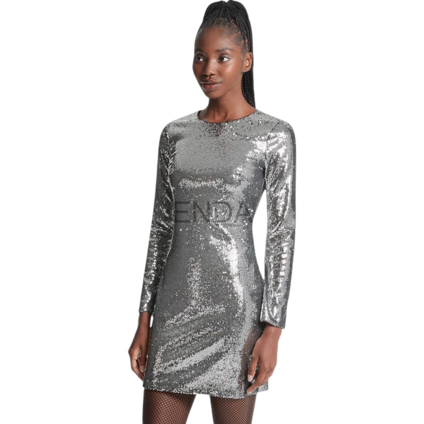 VESTIDO BRILLO PLATEADO LENTEJUELAS - MK