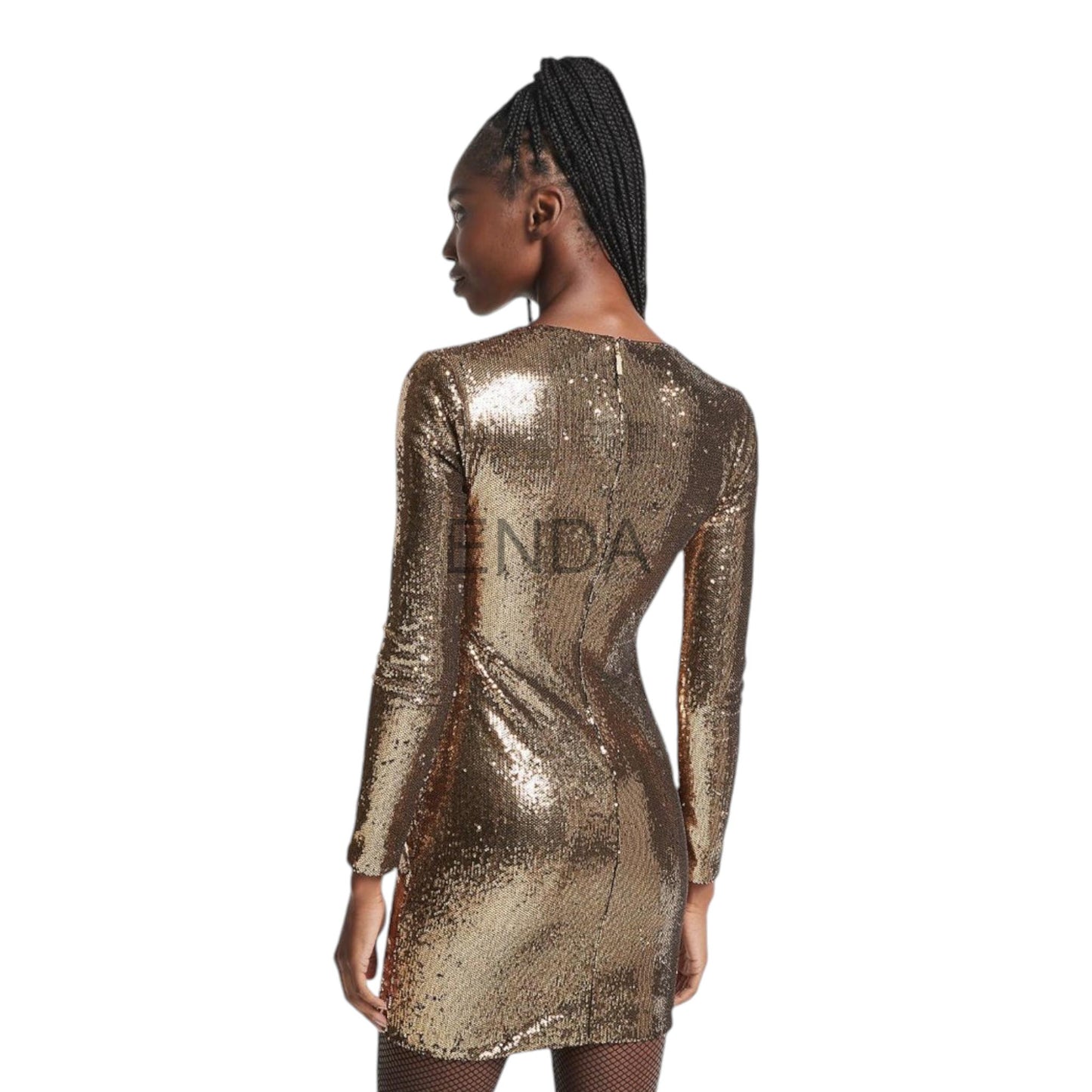 VESTIDO BRILLO DORADO LENTEJUELAS - MK