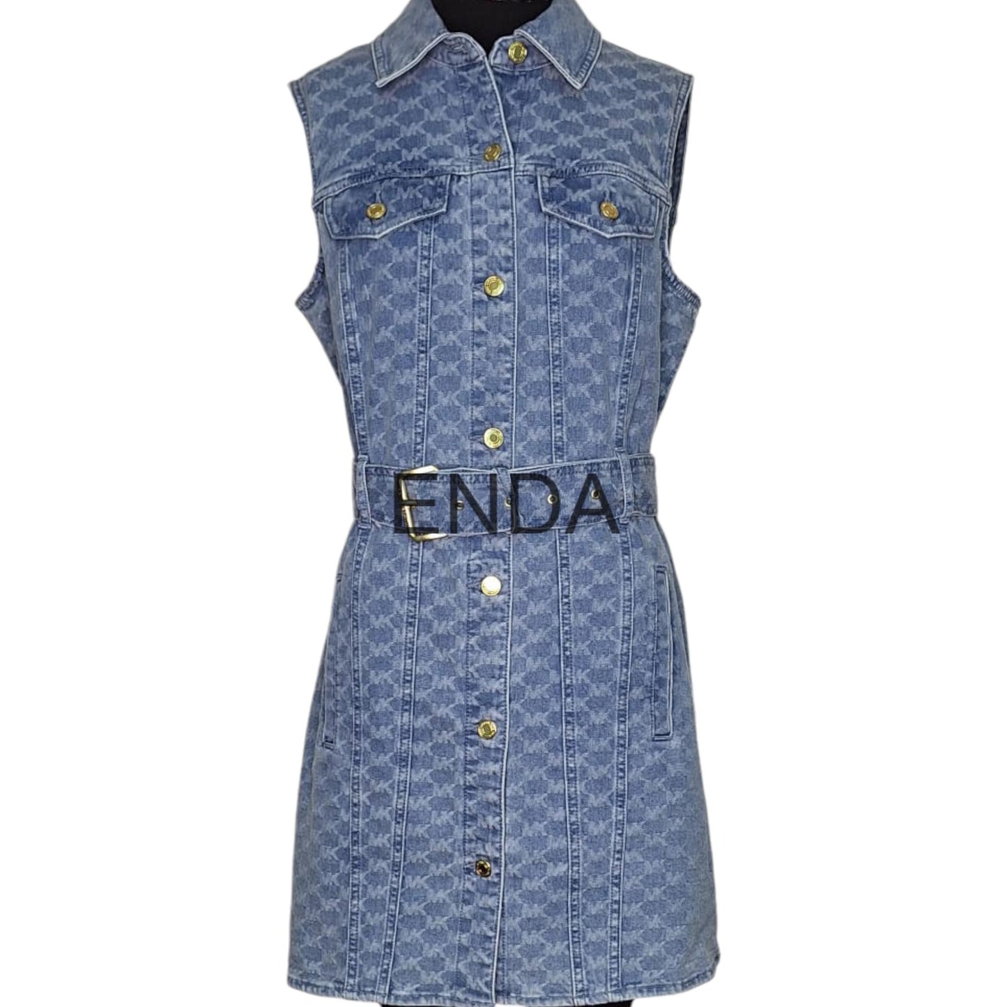 VESTIDO MANGA CERO DENIM MONOGRAMA - MICHAEL KORS (MK)
