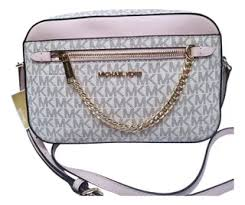 Jet Set Chain Crossbody MK vainilla con rosa monograma