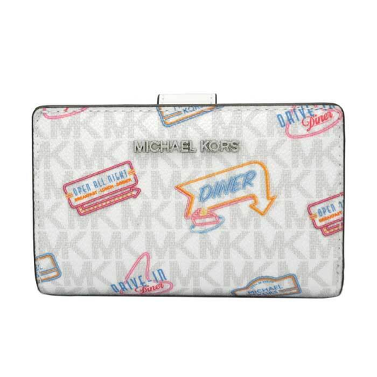 MK Medium Zip Bifold Optic White