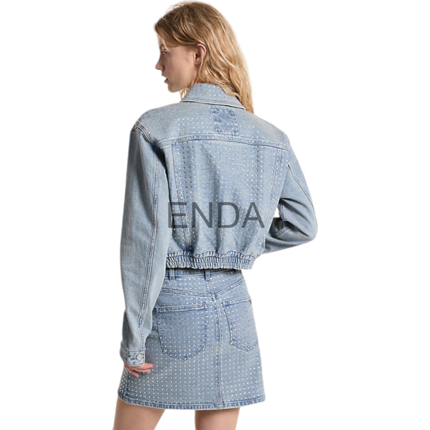 CASACA DENIM PIEDRAS PLATEADAS - MICHAEL KORS (MK)