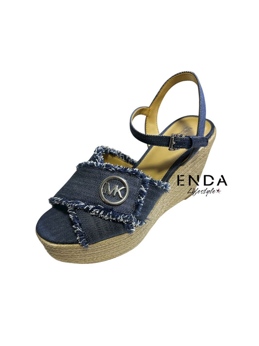 Sandalia Denim taco cuña talla 8