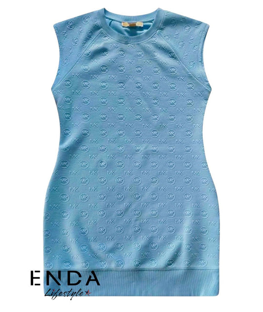 Vestido monograma MICHAEL KORS color celeste talla L