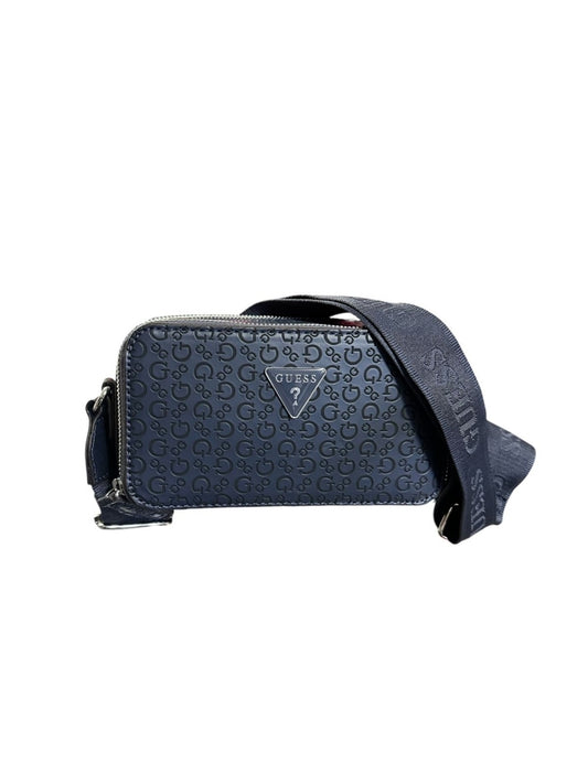 Crossbody guess azul monograma,  strap